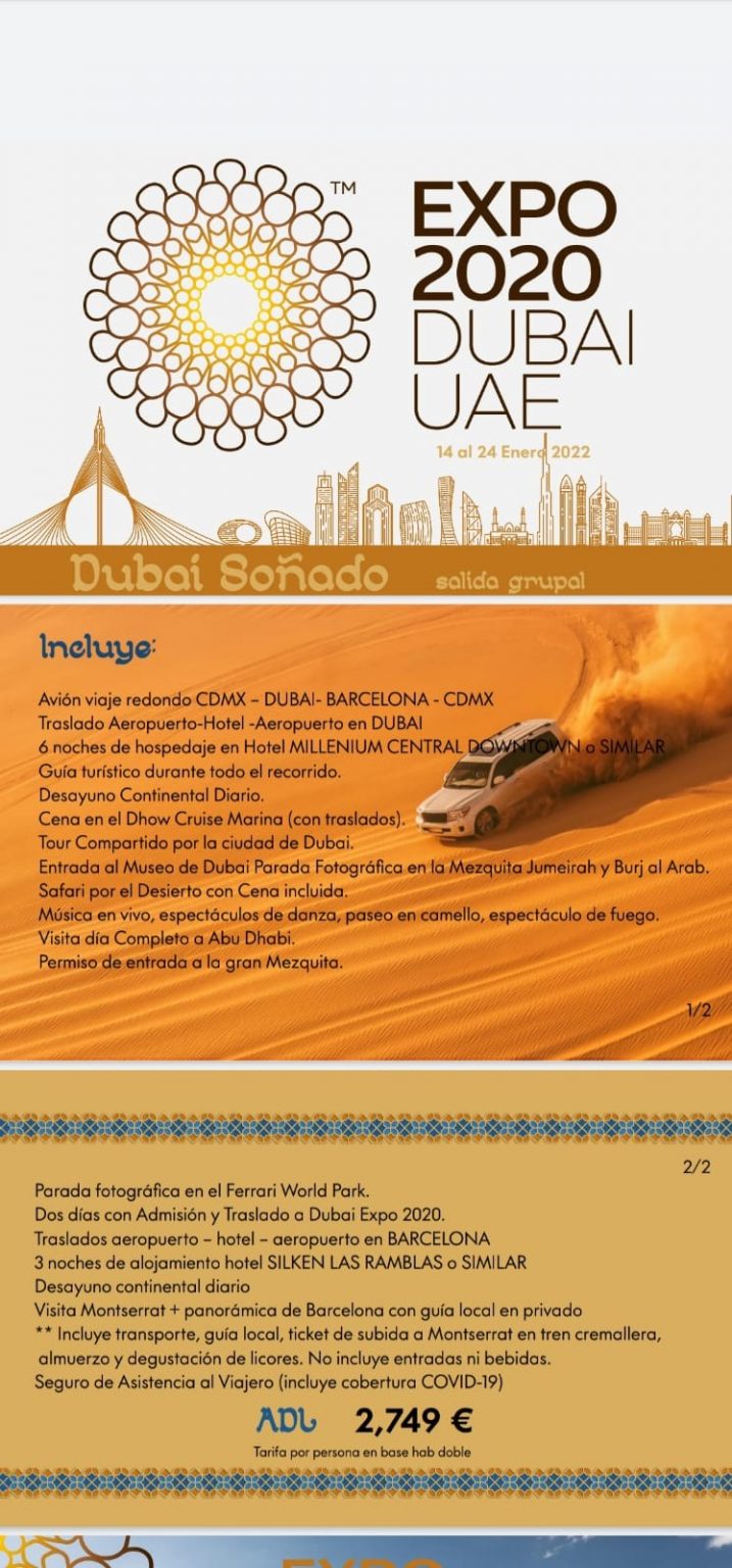 Expo Dubai 14 al 24 Enero 2022 OPTIMA